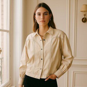 Magali Pascal Harriet Button Down NWT Shirt Cotton Denim ECRU